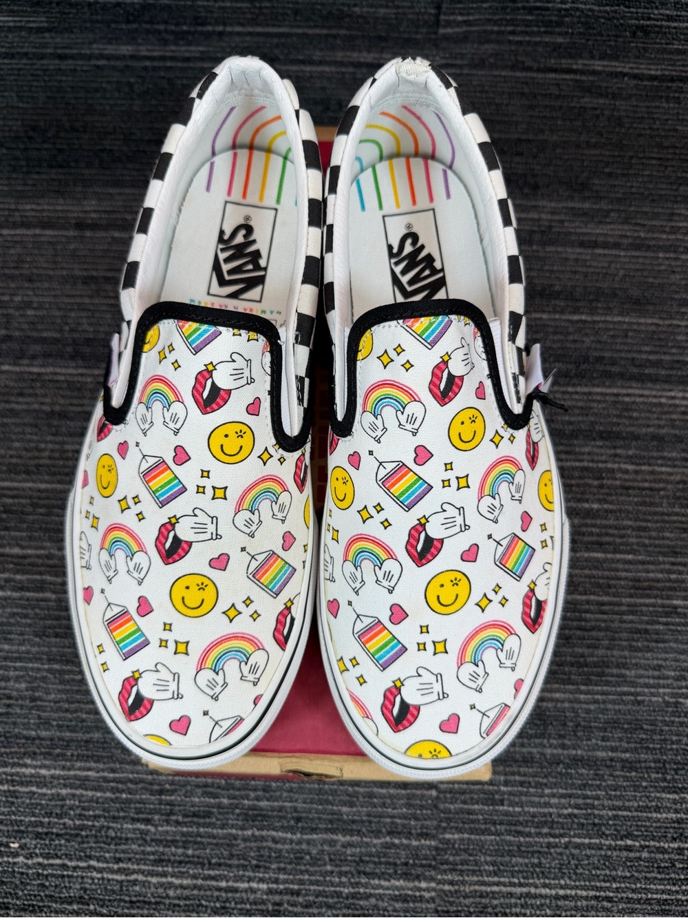 Vans Classic Slip-On (Flour Shop) Icons Checker Board Men’s 8 Women’s 9.5 New - Picture 5 of 11
